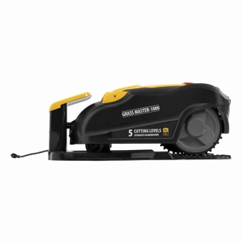 Робот-газонокосилка самоходная Denzel Grass Master 1000, ультразвуковой датчик, 3 Ач, LCD дисплей, Wi-Fi