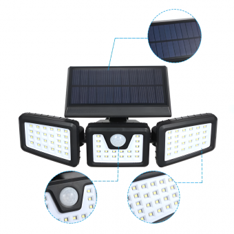 Уличный фонарь на солнечной батарее с датчиком движения, дачный фонарь, садовый уличный светильник