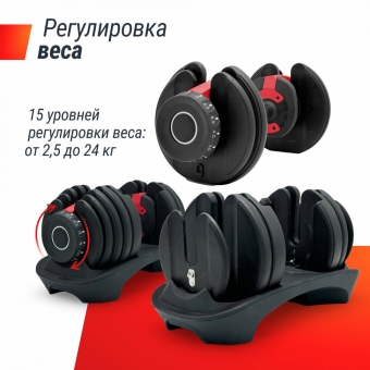 Гантель со ступенчатой регулировкой веса UNIX Fit 24 кг