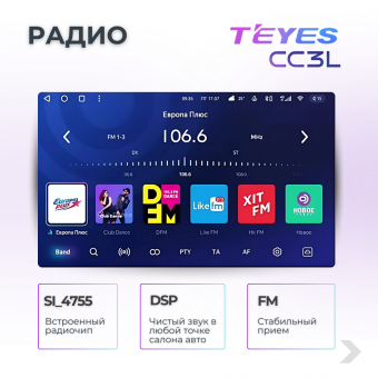 Магнитола TEYES CC3L 4/64ГБ 10 дюймов-без переходной рамки! (ISO+активация голосового управления В подарок!)
