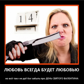 Демотиватор День святого Валентина: Иллюзия любви