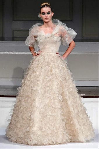 Oscar de la Renta 2018 Black Tulle Hand Painted Embroidered