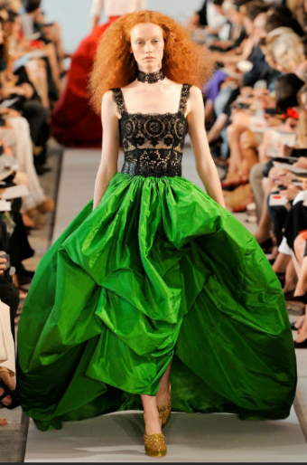 Oscar de la Renta 2018 Black Tulle Hand Painted Embroidered