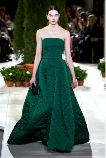 Oscar de la Renta 2018 Black Tulle Hand Painted Embroidered
