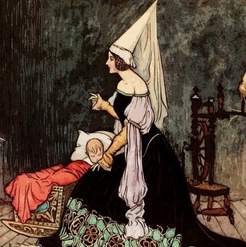 Чем уколола себе палец Спящая красавица, после чего она заснула волшебным сном?