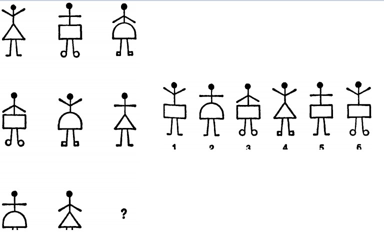 Выберите правильную фигуру из шести пронумерованных