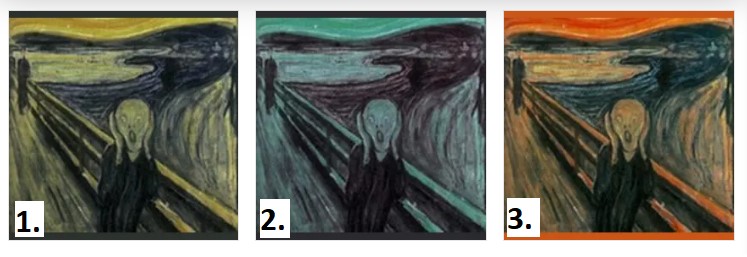 Выберите правильный вариант картины Эдварда Мунка «Крик».