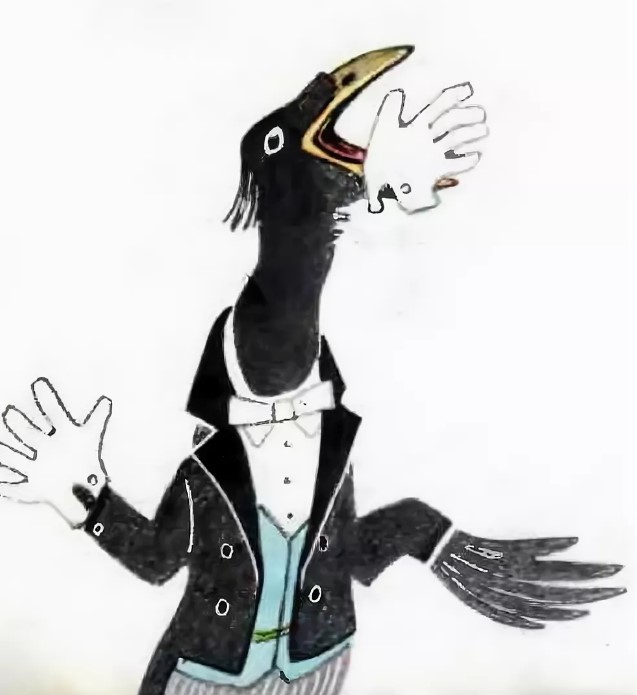 Что съел Грач в басне «Белые перчатки»?