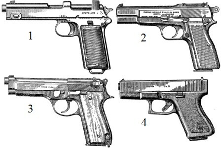В каком пистолете запирающий механизм основан на повороте ствола, относительно оси его канала?