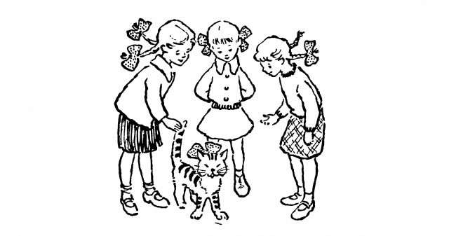 На картинки три подружки и кот мурзик