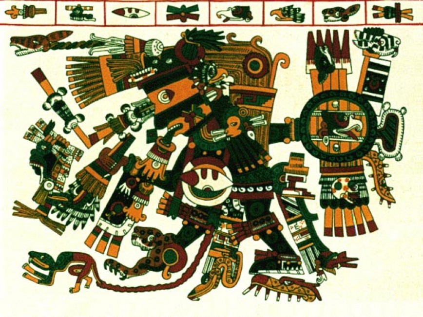 В честь этой ацтекской богини во время апрельского праздника домашние алтари и статуи богини украшались цветами, а дома — окроплённым кровью камышом. О какой богине идет речь?