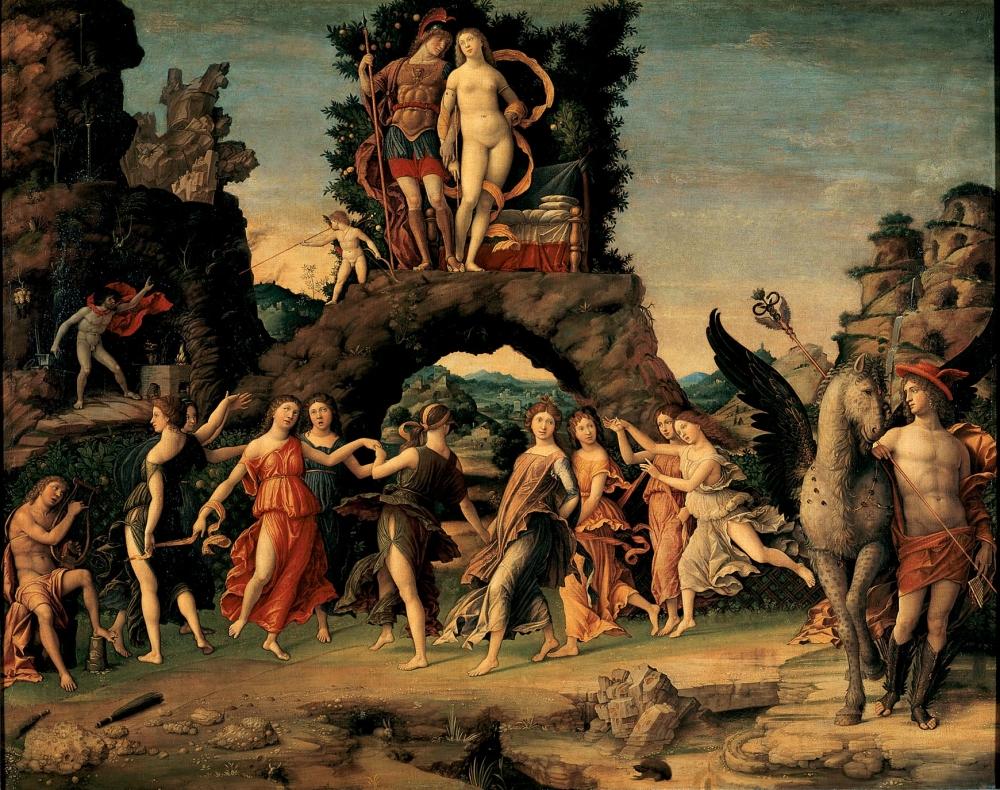 Какой бог войны изображен на картине Андреа Мантеньи «Парнас»?