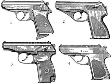 На какой картинке изображен пистолет Макарова?