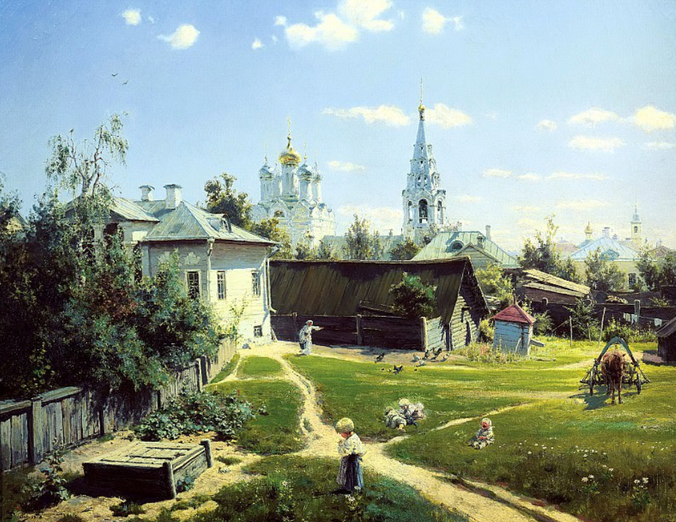 Назовите автора картины Московский дворик