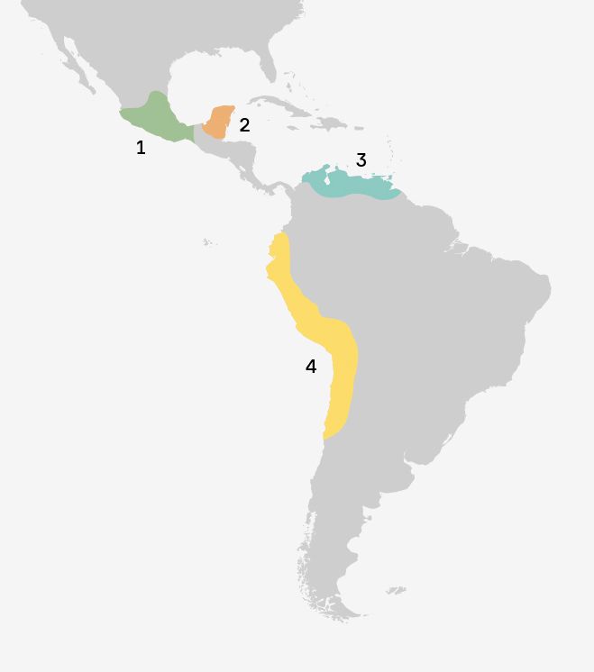 Какой цифрой на карте отмечены примерные границы империи инков?