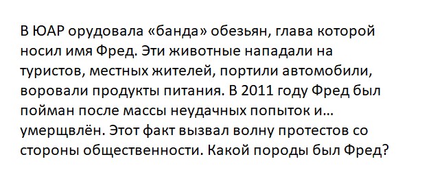 Ответьте на вопрос
