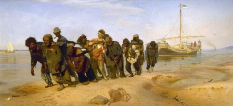 Замысел этой известной картины Репина возник у великого художник ещё в 1869 году. На какой реке он увидел бурлаков, которые настолько его впечатлили?