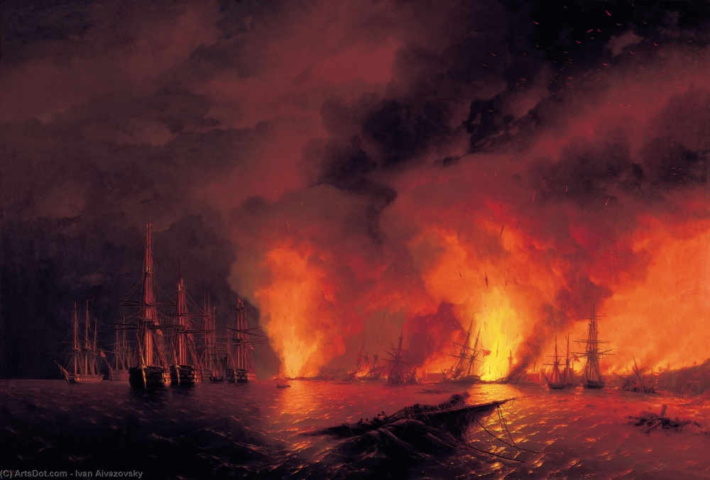 Синоп. Ночь после боя 18 ноября 1853 года
