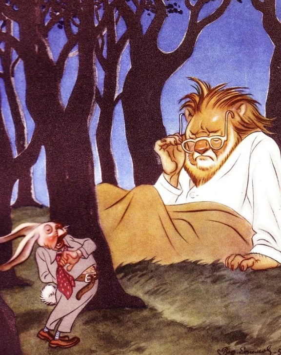 Почему Лев не съел Зайца из басни «Заяц во хмелю»?