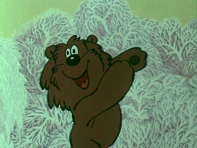 С кем разговаривал медвежонок в зимнем лесу в мультфильме «Зимняя сказка», снятом в 1981 году?
