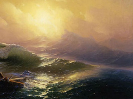 Герои картины Айвазовского «Девятый вал» пытаются спастись на…