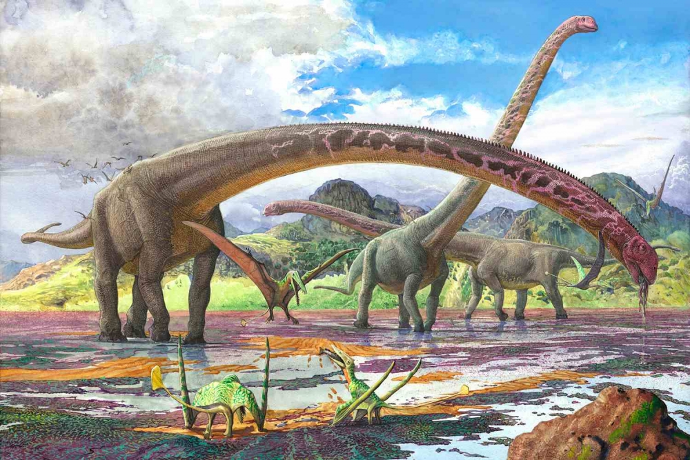 Огромный травоядный динозавр. с ‚длинной шеей и с длинным: хвостом, который заканчивался тонким «хлыстом»?