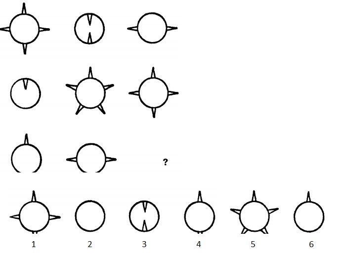Выберите правильную фигуру из шести пронумерованных