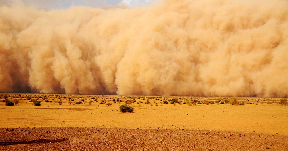 Знойный ветер, который дует в пустынях Северной Африки и Аравийского полуострова всего 15-20 минут, а о своём появлении всегда предупреждает песней песков. 