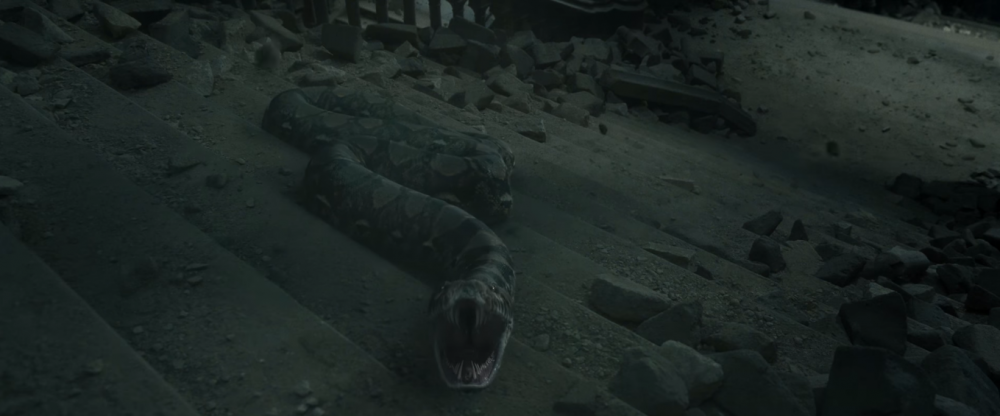 Большая змея Нагайна стала крестражем Волан-де-морта. Когда впервые телезрители увидели ее?